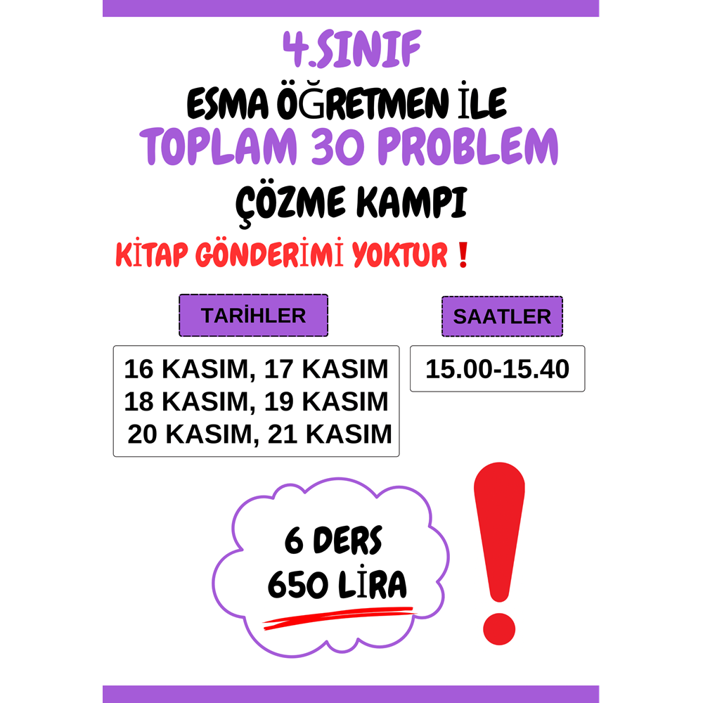 4.Sınıf kampı - Kasım 2026